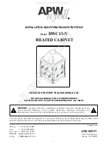 Предварительный просмотр 1 страницы APW Wyott DWC13-N Installation And Operating Instructions