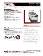 APW Wyott EF-15N Specifications preview