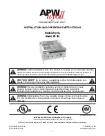 Preview for 1 page of APW Wyott EF-30i Installation And Operating Instructions Manual