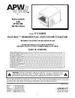 Предварительный просмотр 1 страницы APW Wyott FASTRAC FT1000H Installation And Operating Instructions Manual