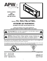 APW Wyott FD-18 Installation And Operating Instructions Manual предпросмотр