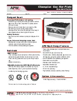 APW Wyott Gas Hot Plate GHP-2H Specifications preview