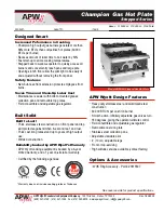 Preview for 1 page of APW Wyott Gas Hot Plate GHPS-2H Specifications