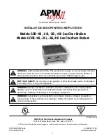 APW Wyott GCB-18i Installation And Operating Instructions Manual preview