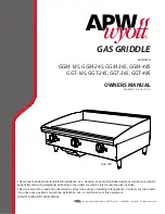 APW Wyott GGM-18S Owner'S Manual preview