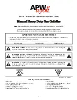 APW Wyott HMG-2424i Installation And Operating Instructions Manual preview