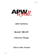 Preview for 1 page of APW Wyott IBB-05F User Manual