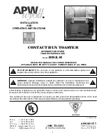 Предварительный просмотр 1 страницы APW Wyott M952L-W Installation And Operating Instructions Manual