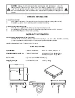 Предварительный просмотр 3 страницы APW Wyott TG-2025 Installation And Operating Instructions Manual