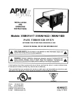 Preview for 1 page of APW Wyott X*WAV 1417 Installation And Operating Instructions Manual