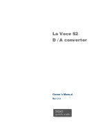 Aqua Acoustic Quality La Voce S2 Owner'S Manual preview