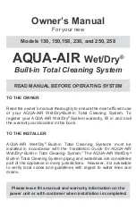 Aqua-Air Wet/Dry 130 Owner'S Manual preview