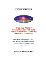 Preview for 1 page of Aqua Comfort Technologies Auto-Chlor AC-4000 Owner'S Manual