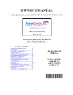 Preview for 1 page of Aqua Comfort AC1050 Owner'S Manual