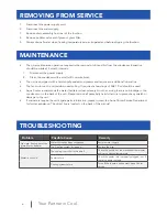 Preview for 6 page of Aqua Cooler WM4F Use And Care Manual