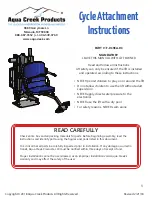 Предварительный просмотр 1 страницы Aqua Creek Products F-019CA-01 Attachment Instructions