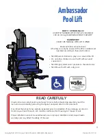 Aqua Creek Ambassador Pool Lift Manual preview