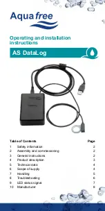 Aqua Free AS DataLog Operating And Installation Instructions preview