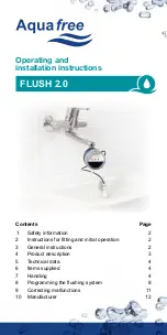 Aqua Free FLUSH 2.0 Operating And Installation Instructions предпросмотр