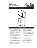 aqua-pure AP-DWS1000 LF Installation And Operating Instructions Manual preview