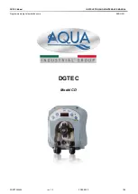 Предварительный просмотр 1 страницы Aqua DGTEC CD Instruction And Maintenance Manual