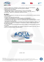 Preview for 9 page of Aqua FP2 User, Maintenance, Assembly And Installation Manual