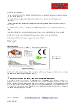 Preview for 2 page of Aqua Hexagone UNI-KART User Manual, Maintenance And Warranty