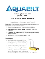 Aquabilt A-2000 Set-Up Instructions And Operation Manual preview