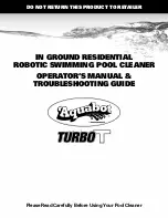 Aquabot turboT Operator'S Manual & Troubleshooting Manual preview
