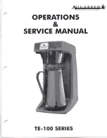 AquaBrew TE-100 Series Operation And Service Manual предпросмотр