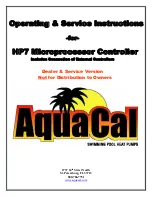 Предварительный просмотр 1 страницы Aquacal HP7 Operating/Service Instructions Manual