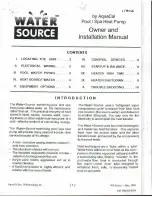 Preview for 1 page of Aquacal LTP0024 Owners And Installation Manual