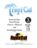 Предварительный просмотр 1 страницы Aquacal TropiCal T115 Owner'S Manual And Installation Manual