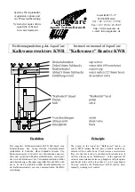 AquaCare Kalkwasser Series Instruction Manual предпросмотр