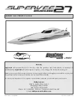 AquaCraft SuperVee 27 Brushless Assembly And Operation Manual preview