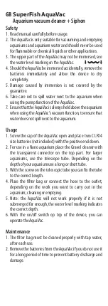 Preview for 5 page of Aquadistri SuperFish AquaVac Manual