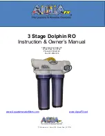 Предварительный просмотр 1 страницы AquaFX 3 Stage Dolphin RO Instruction & Owner'S Manual