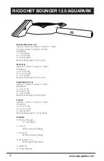 Preview for 3 page of Aquaglide RICOCHET 12.0 AQUAPARK Owner'S Manual