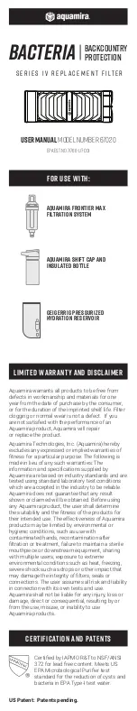 Aquamira Bacteria Back Country Protection IV Series User Manual preview