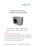 Preview for 1 page of Aquant BLM100 Installation And Operation Manual