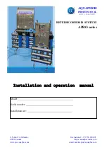 AQUAPHOR APRO S-125 Installation And Operation Manual предпросмотр