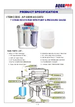 Preview for 1 page of AquaPRO AP-600W-A5-GST2 Manual