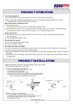 Preview for 2 page of AquaPRO AP-600W-A5-GST2 Manual