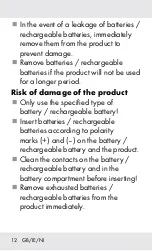 Preview for 14 page of AquaPur 304515 Operation And Safety Notes Translation Of The Original Instructions