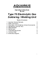 Preview for 1 page of AQUARIUS 70 Operating Instructions Manual