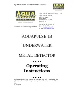 AQUASCAN INTERNATIONAL AQUAPULSE 1B Operating Instructions Manual preview