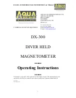 AQUASCAN INTERNATIONAL DX-300 Operating Instructions Manual preview