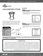 Предварительный просмотр 2 страницы AquaScape AQUAGARDEN STAND Installation Instructions