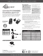 AquaScape LED Color-Changing Fountain Light User Manual preview