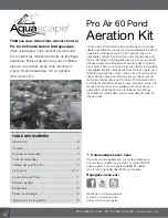 Preview for 8 page of AquaScape PRO AIR 60 POND Operating Instructions & Maintenance Manual